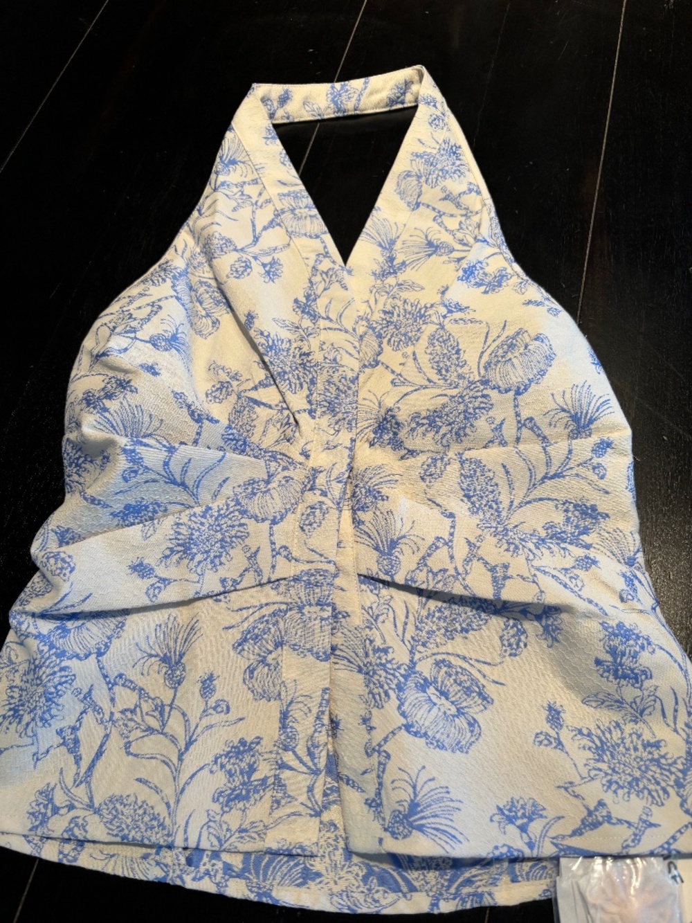 NWT - Floral Print Embellished Ruched Halter Top